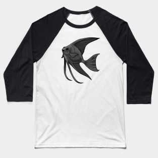 Fish - Angelfish - Black Lace Baseball T-Shirt